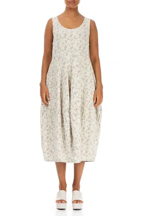 Balloon Textured Natural Linen Dress