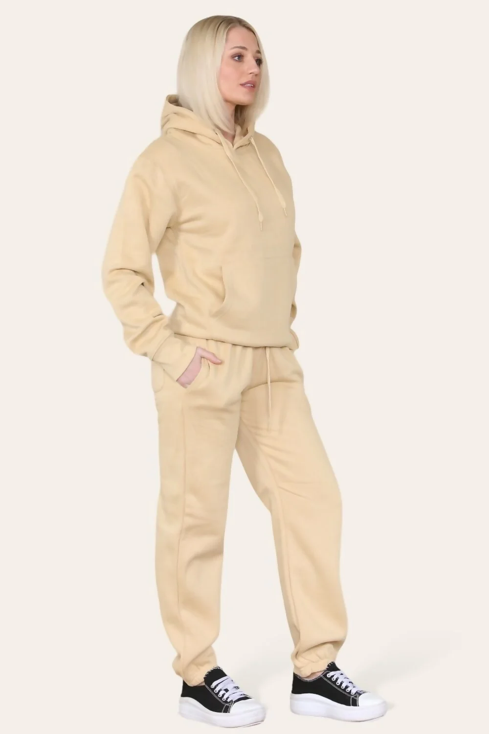 Beige Oversized Hoody and Jogger Co-Ord 