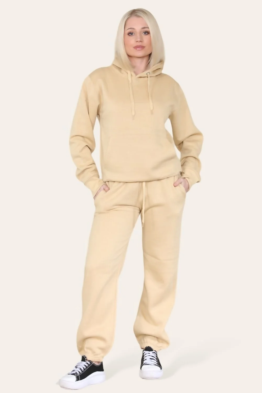 Beige Oversized Hoody and Jogger Co-Ord 