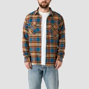 Brixton Bowery Longsleeve Flannel Shirt Ocean Blue/Palm Desert/Sand