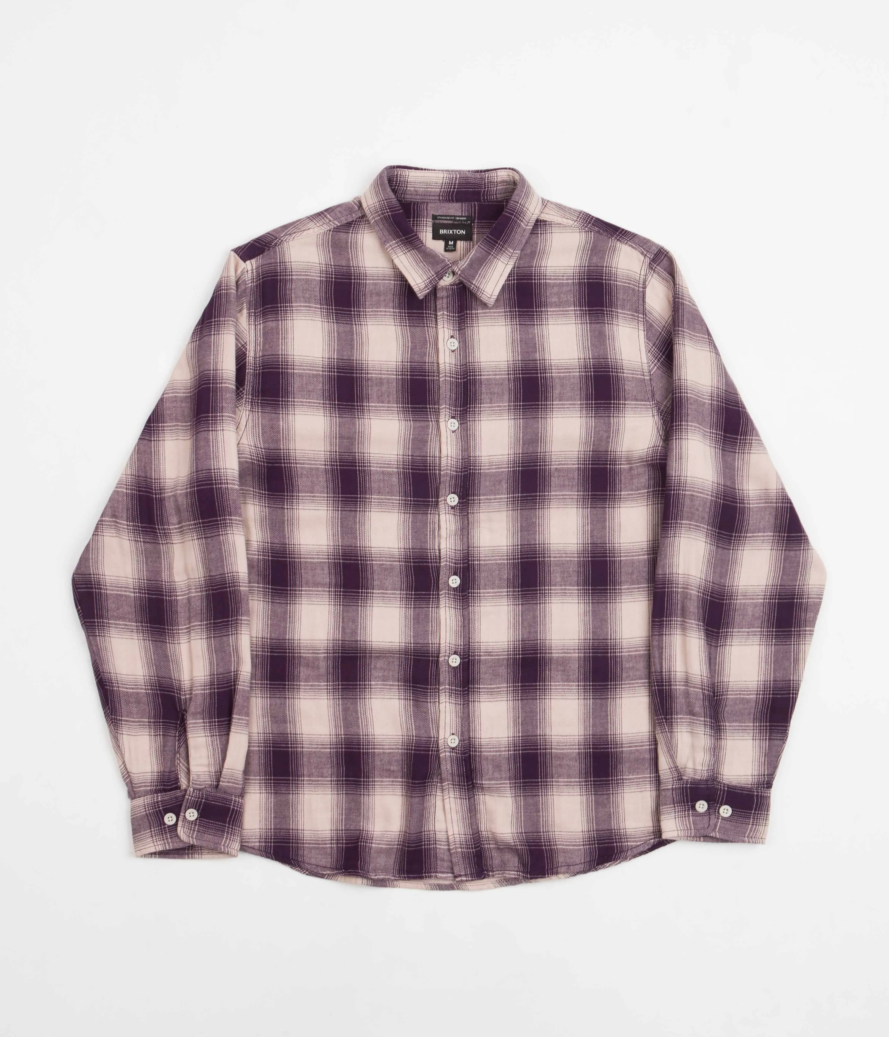 Brixton Bowery Summer Weight Flannel Shirt - Purple / Beige