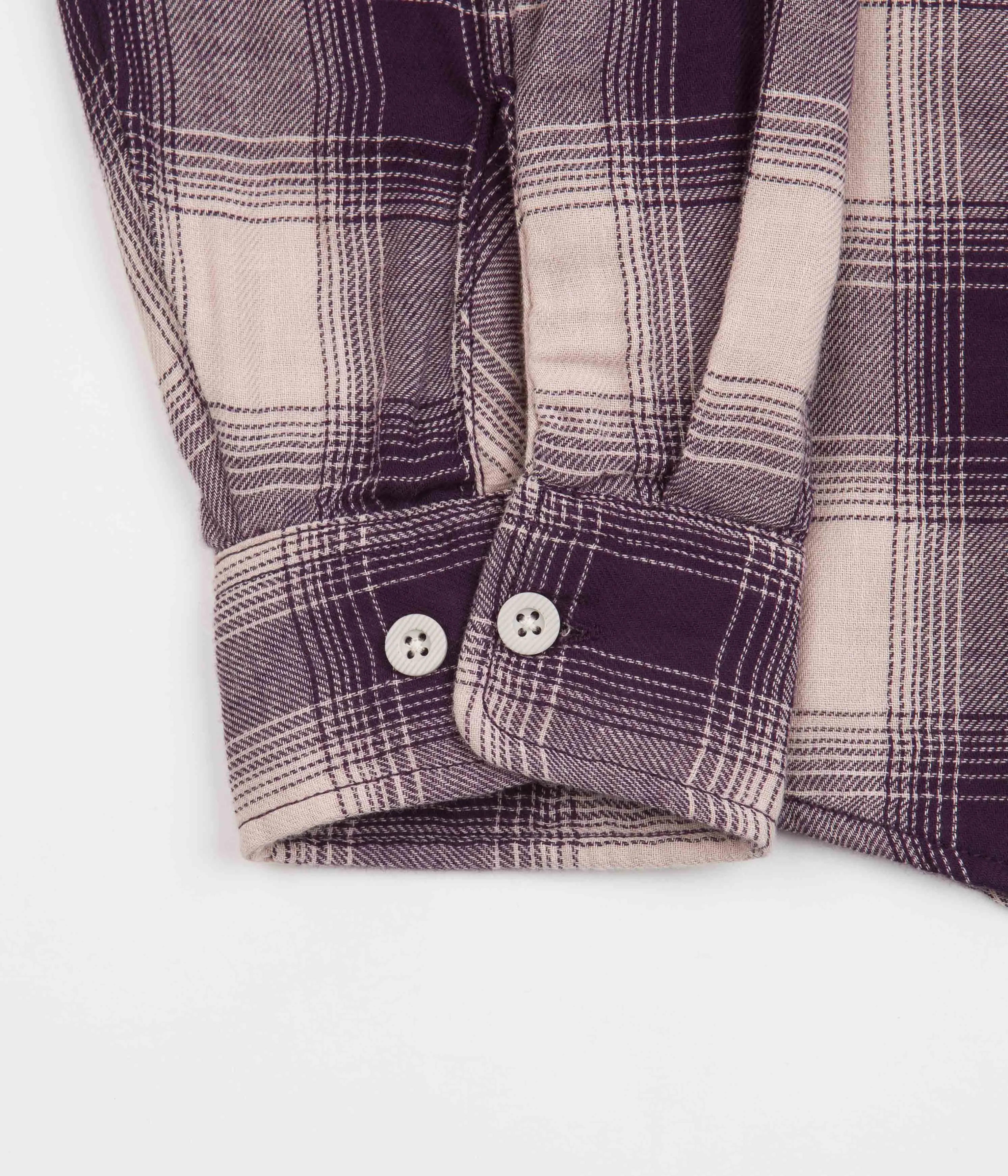 Brixton Bowery Summer Weight Flannel Shirt - Purple / Beige