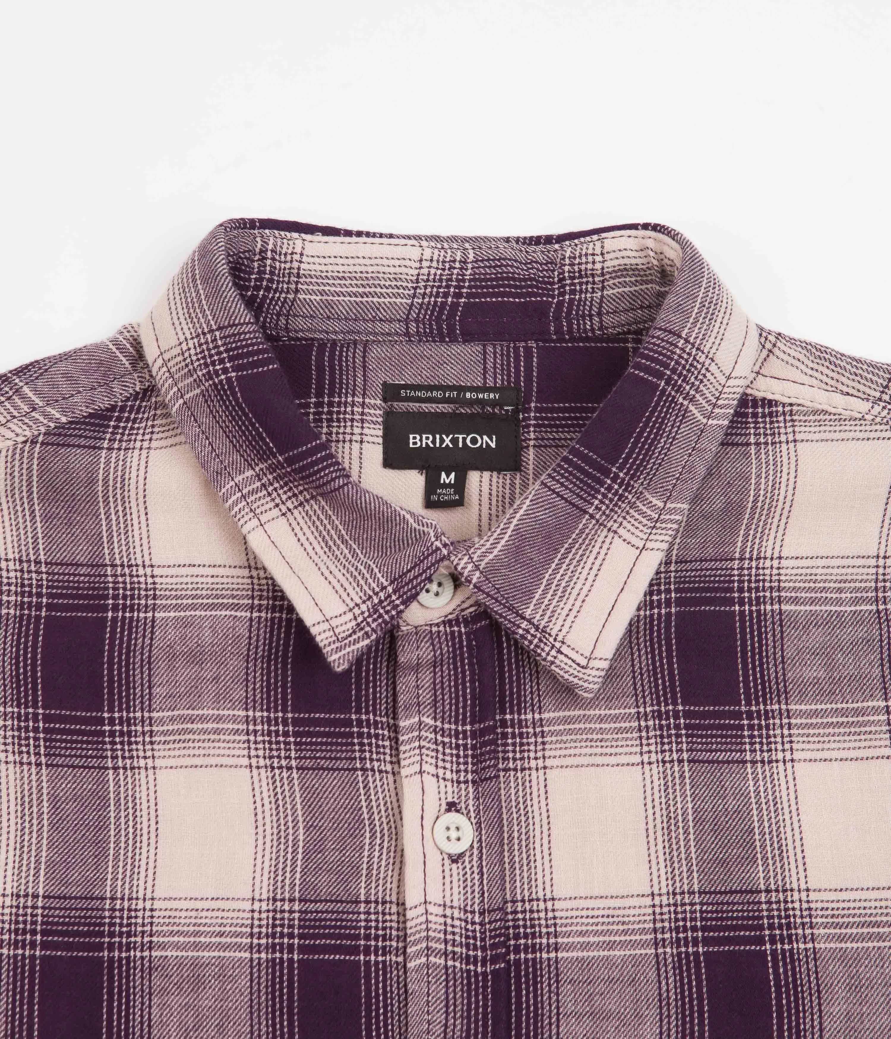 Brixton Bowery Summer Weight Flannel Shirt - Purple / Beige