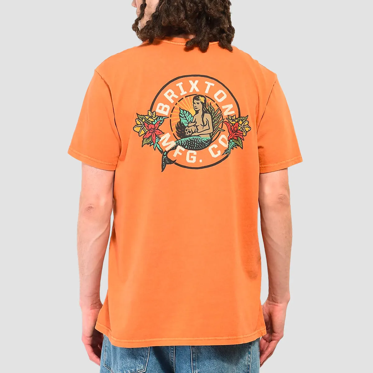 Brixton Geneva T-Shirt Paradise Orange Worn Wash