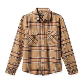 Brixton – Bowery Flannel Shirt Sand Off White Terracotta | Eddie Franks Rye