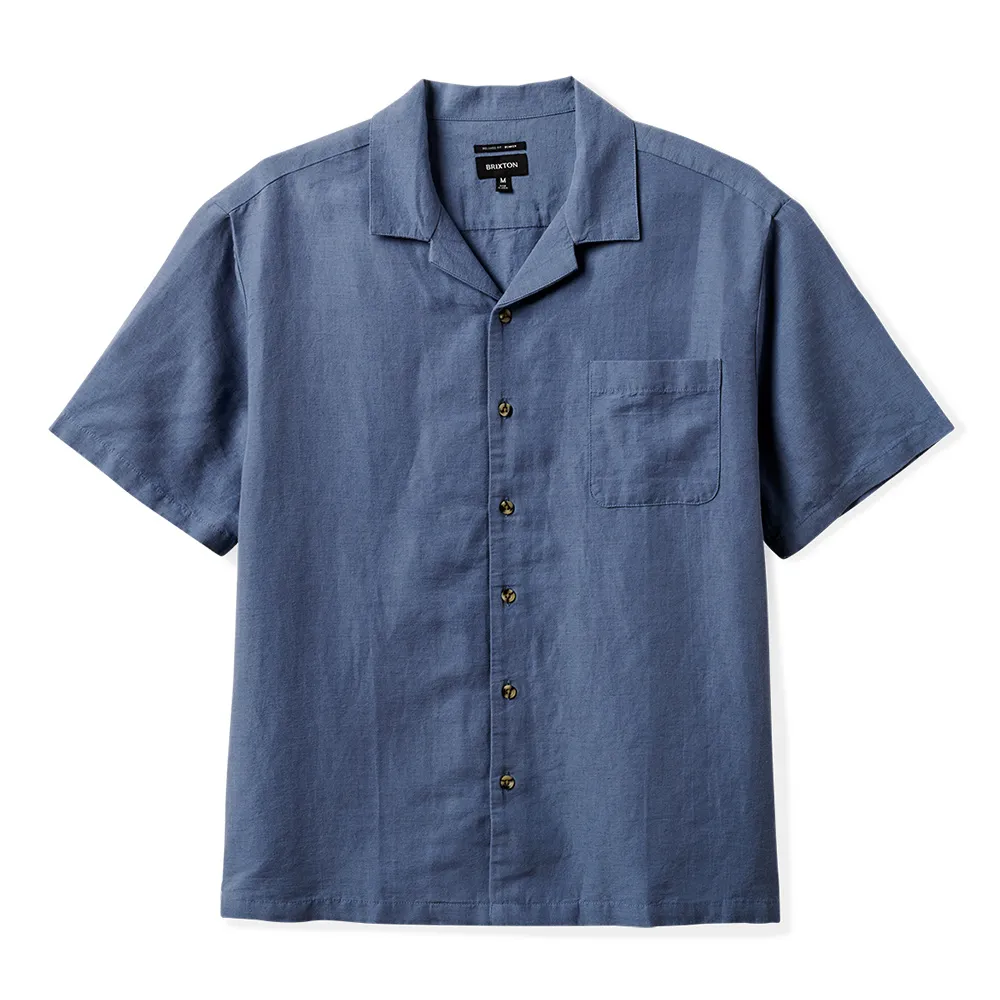 Brixton – Bunker Linen Blend Shirt Flint Stone Blue | Eddie Franks Rye