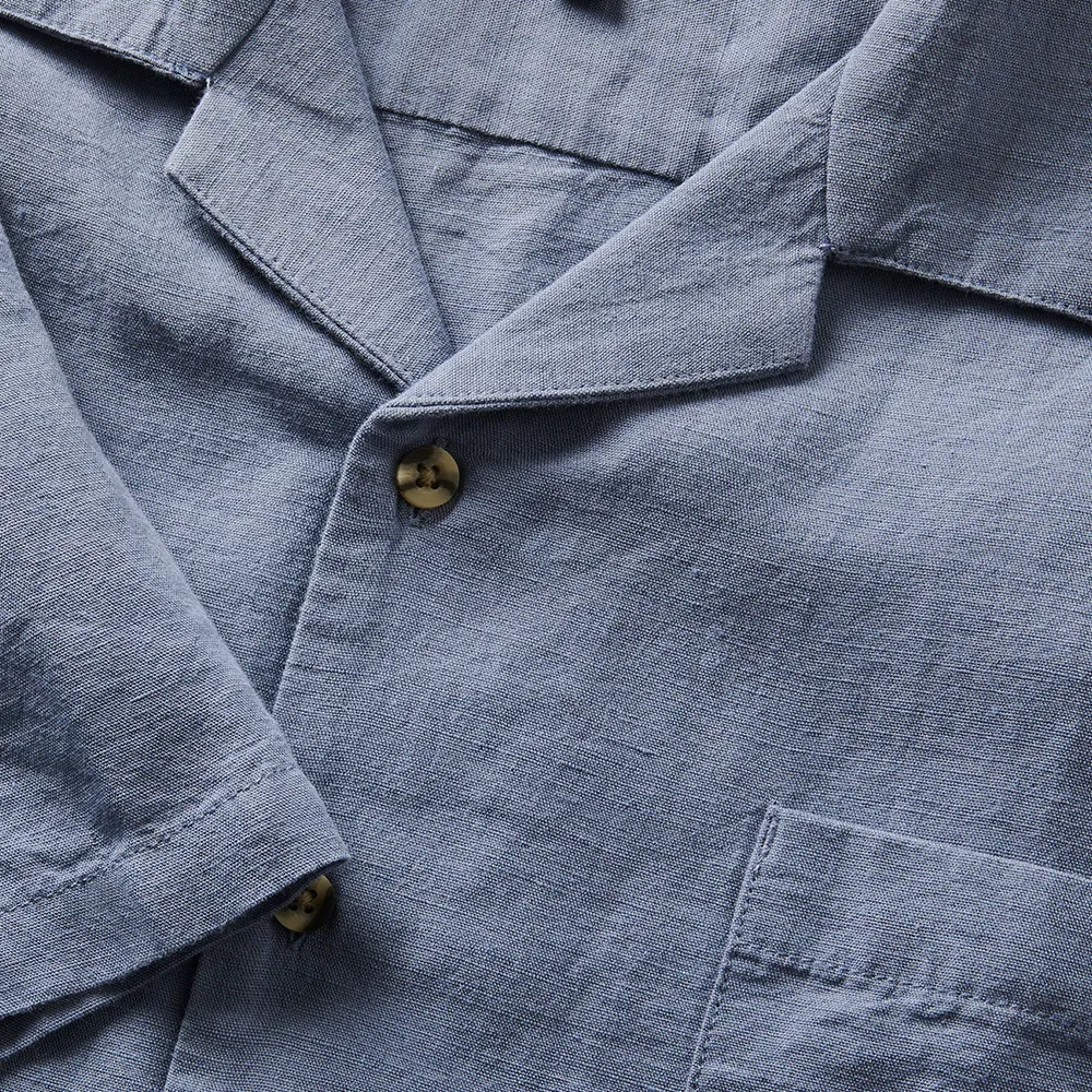 Brixton – Bunker Linen Blend Shirt Flint Stone Blue | Eddie Franks Rye