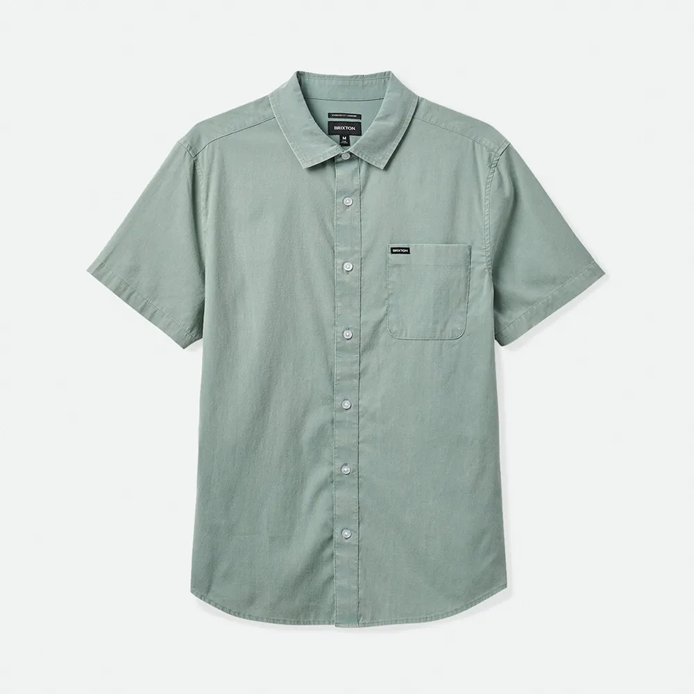 Brixton – Charter Sol Wash Short Sleeve Shirt Chinois Green Wash | Eddie Franks Rye