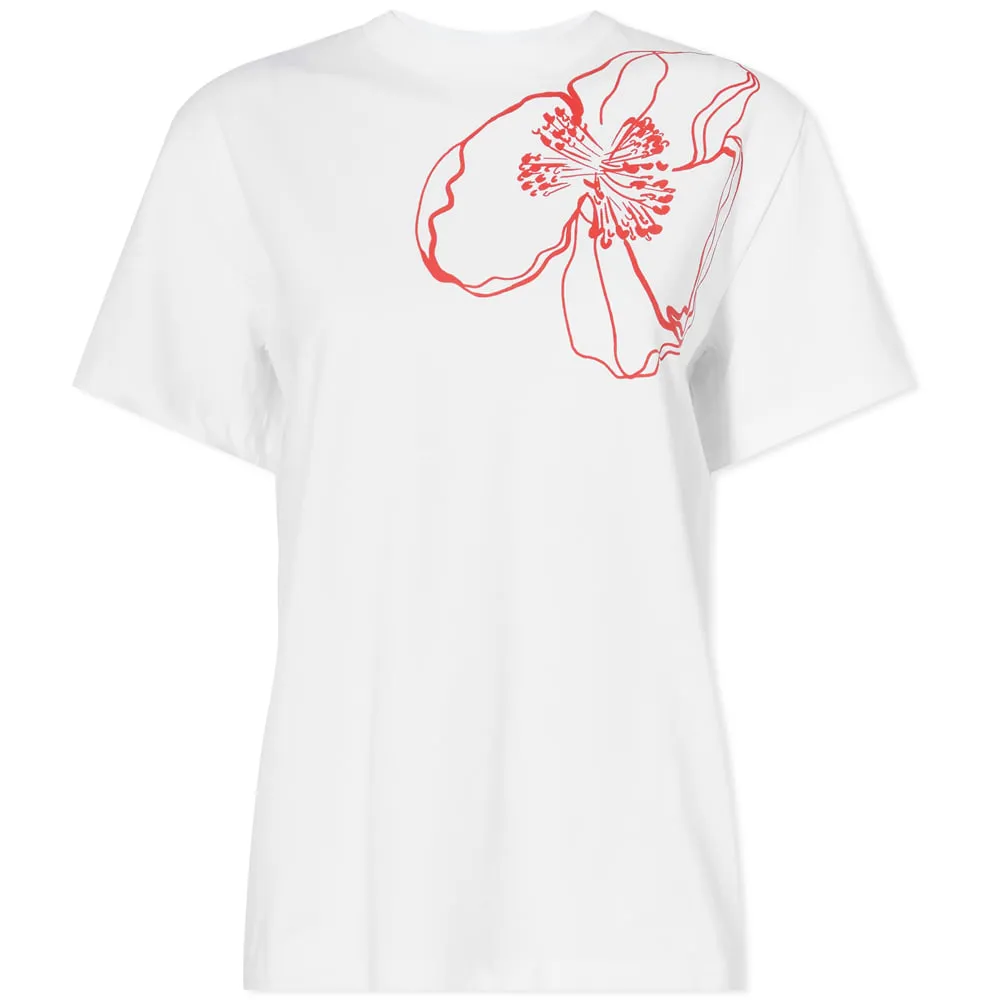 Cecilie Bahnsen Juno T-shirtWhite Poppy Red