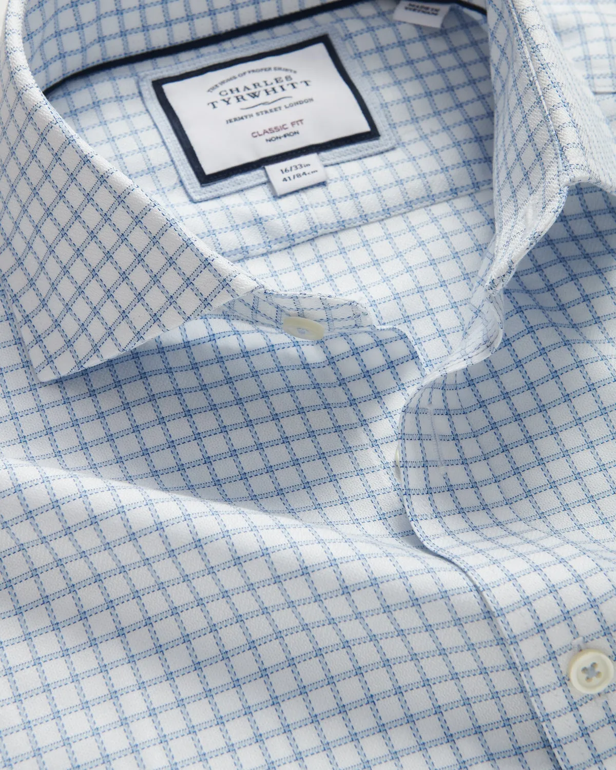 Charles Tyrwhitt Richmond Weave Classic Fit Shirt Blue Check