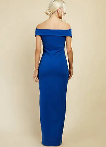 Cobalt Bardot Maxi Dress by Little Mistress | Look Again