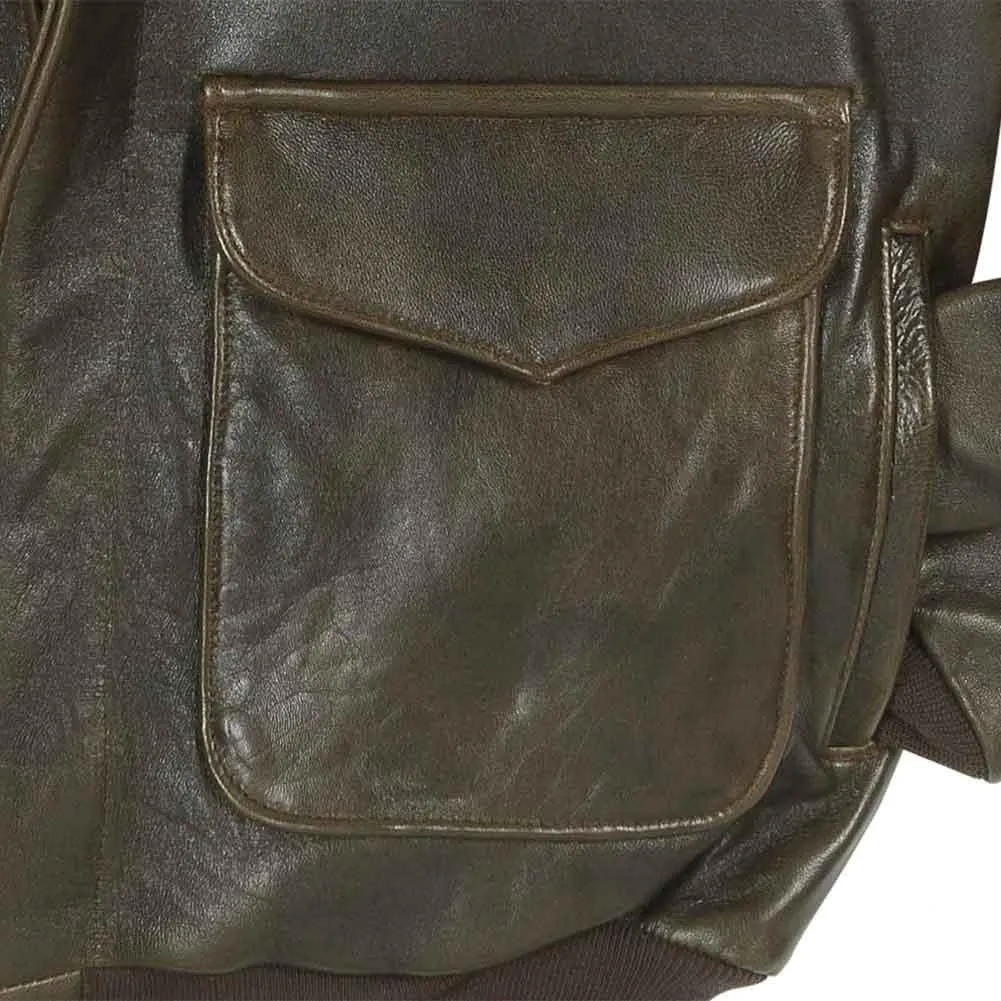 Cockpit USA Mens 100 Mission A-2 Lambskin Leather Flight Jacket