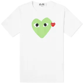 Comme des Garcons Play Red Heart Colour Heart T-ShirtWhite & Green