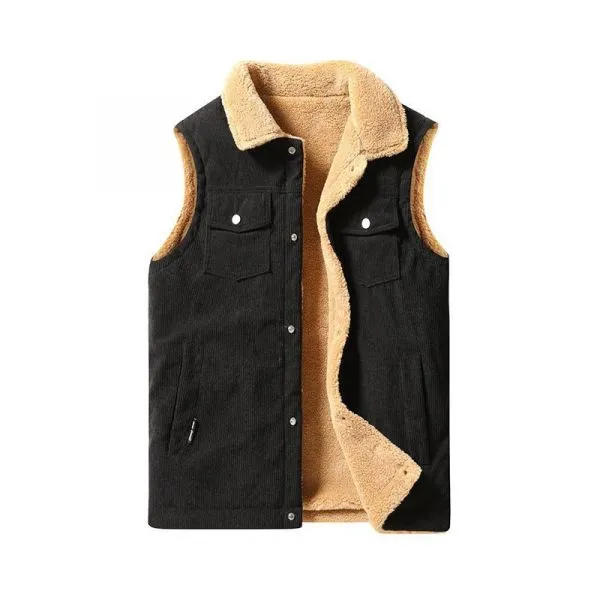 Corduroy sleeveless jacket for men