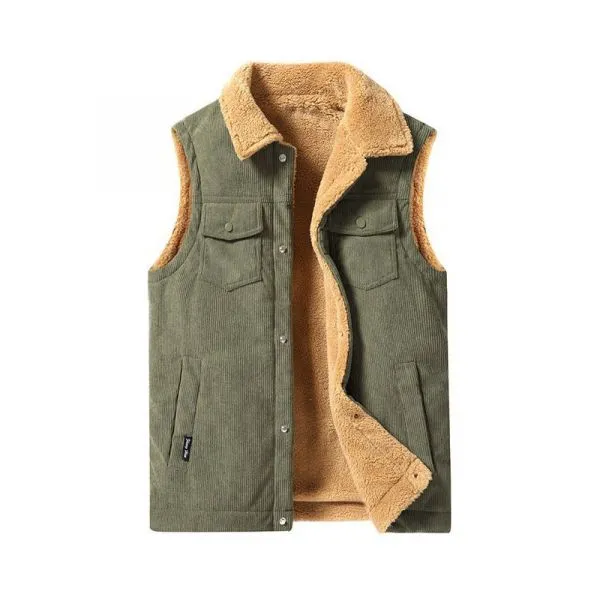 Corduroy sleeveless jacket for men