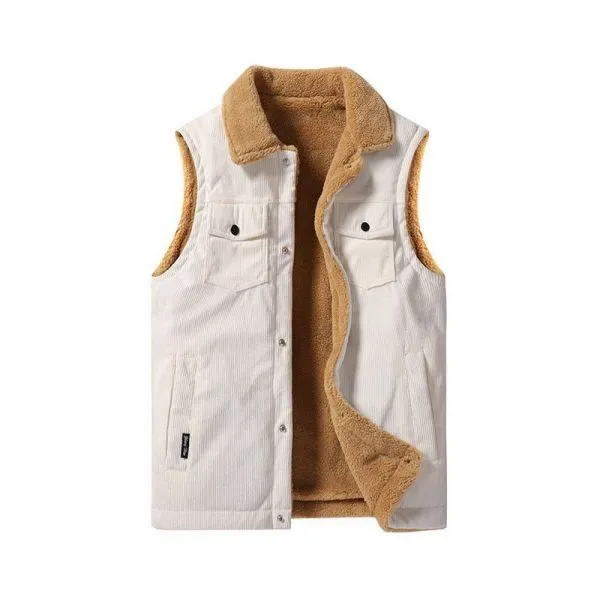 Corduroy sleeveless jacket for men