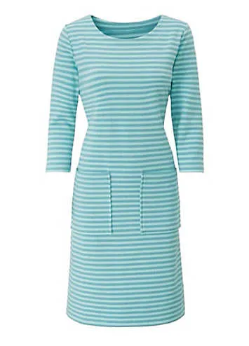 Cotton Traders Textured Jersey Stripe Knee-Length Dress | Kaleidoscope