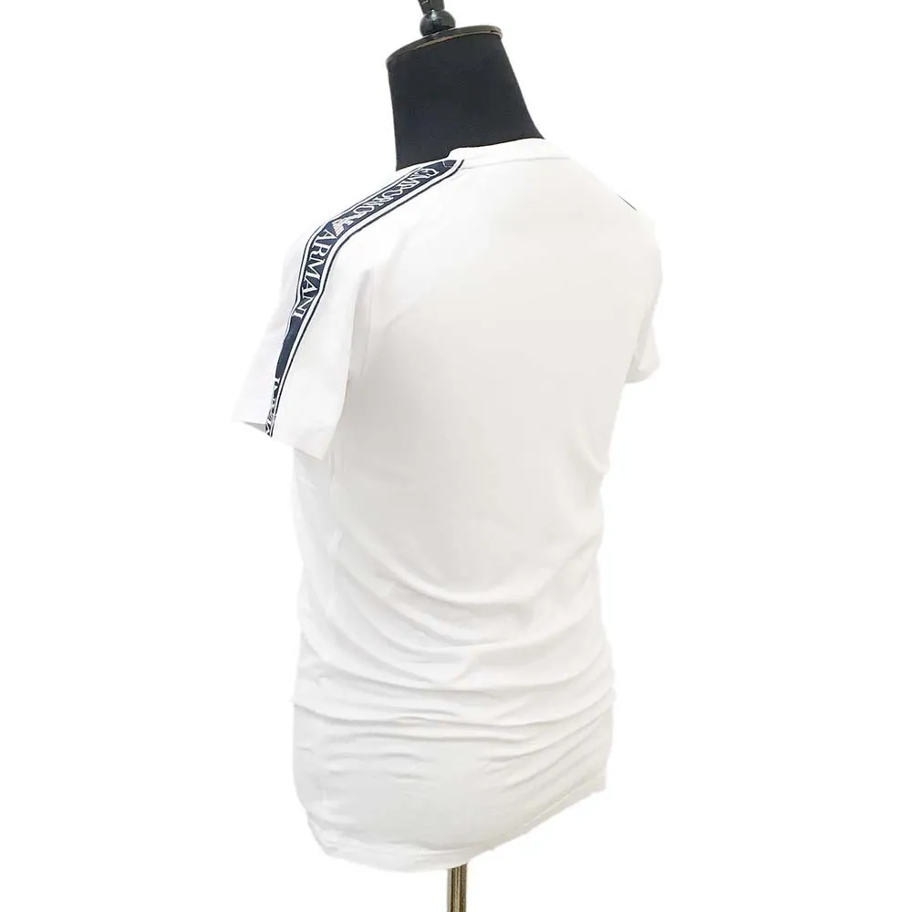 EMPORIO ARMANI  |Crew Neck Cotton Short Sleeves Logos on the Sleeves Logo