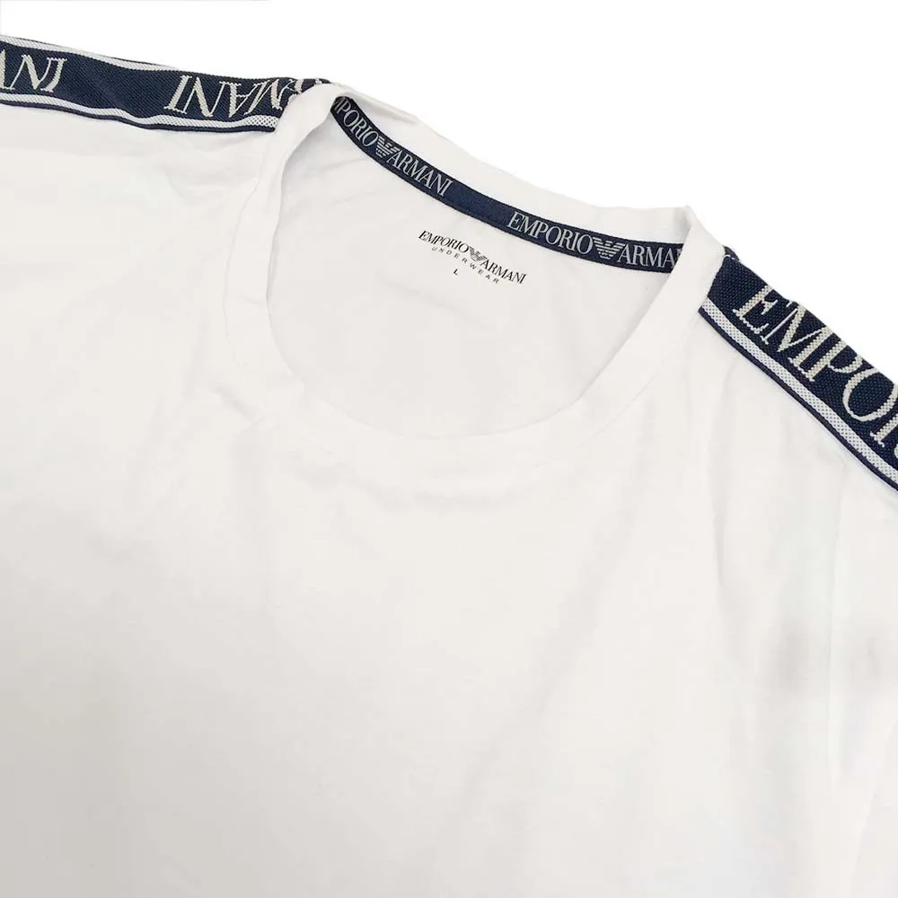 EMPORIO ARMANI  |Crew Neck Cotton Short Sleeves Logos on the Sleeves Logo