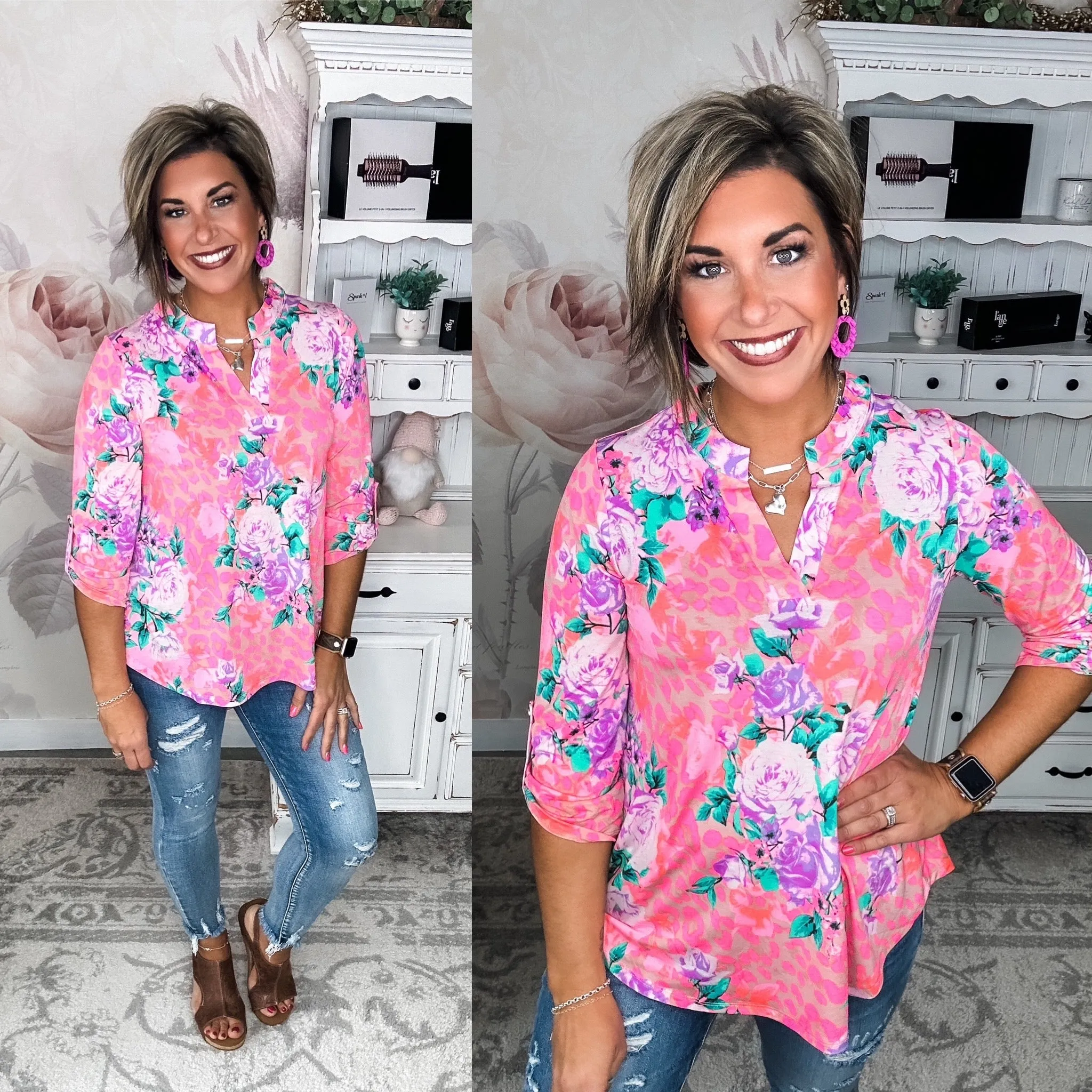 Figure It Out Top - Pink Multi