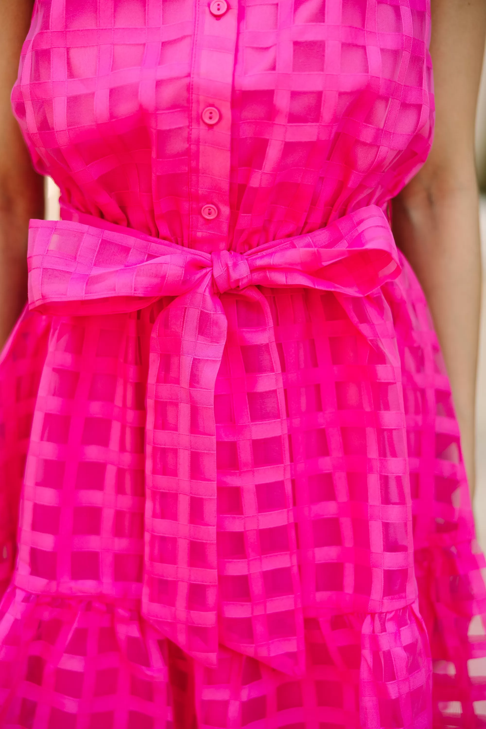 Get What You Need Fuchsia Pink Textured Dress