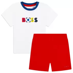 Hugo Boss Toddler T-Shirt & Short Set_ Bright Red J08058-992