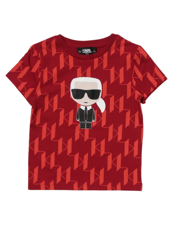 Karl Lagerfeld T-Shirt Jacquard Ikonic Red