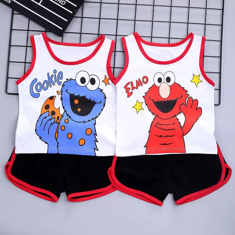 Kids Spiderman Sleeveless T-shirt Vest+Shorts