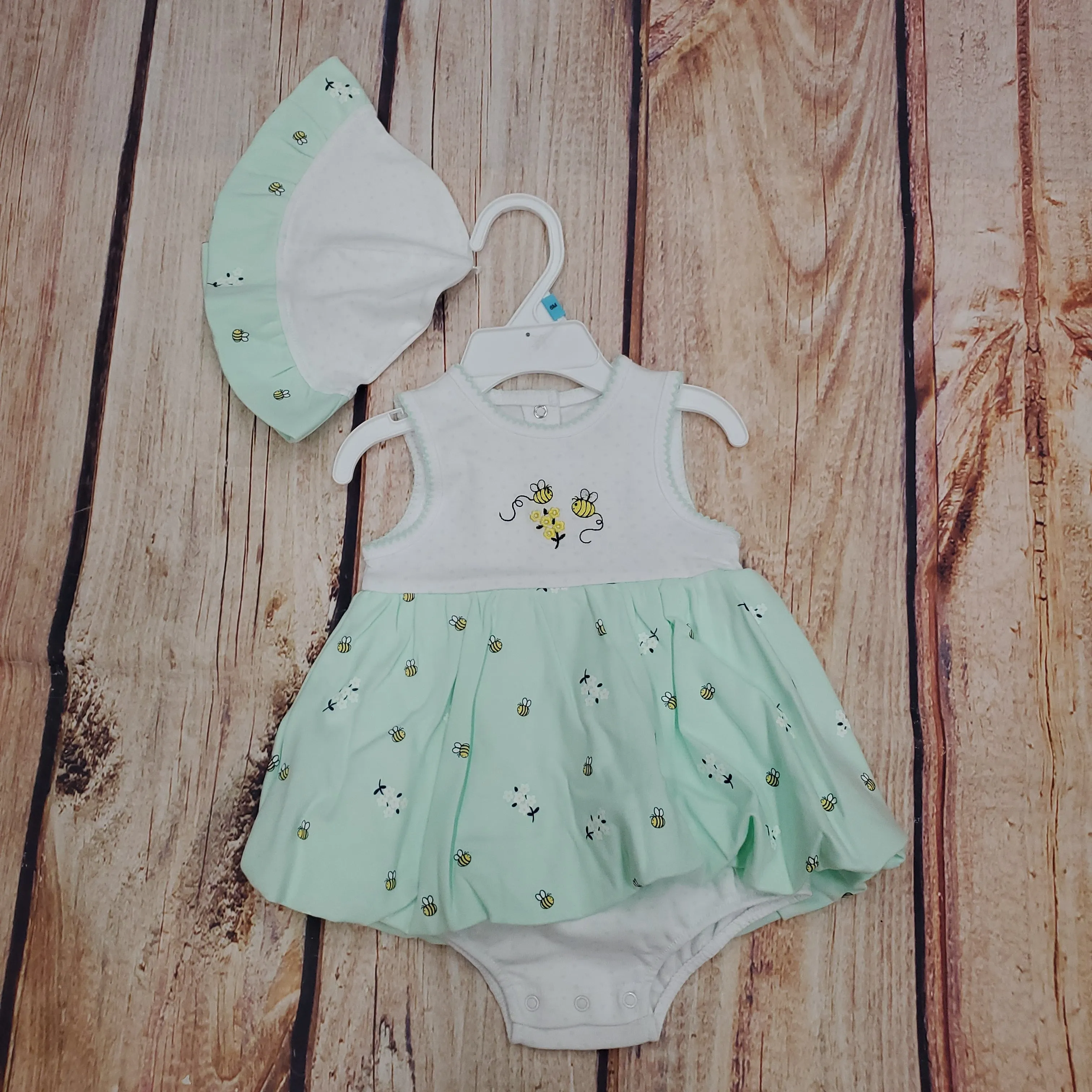 LITTLE BUMBLE BEE POPOVER DRESS