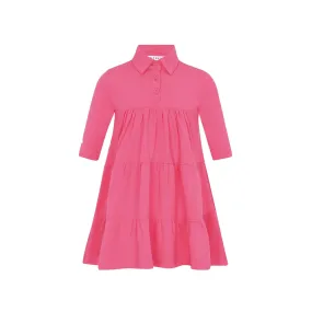 Little Parni LS Collared Dress w/ Terry Logo