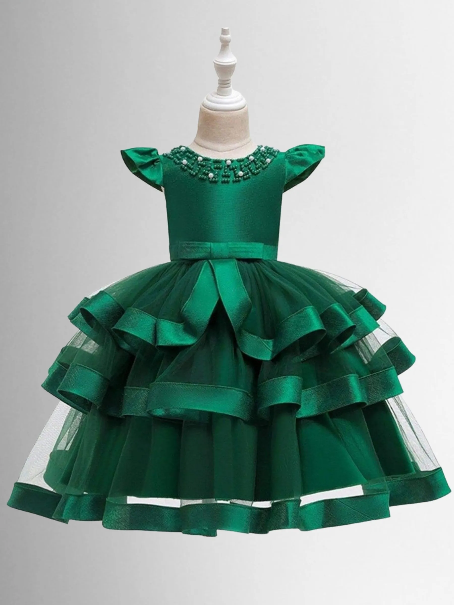 Little Royalty Cap Sleeve Tiered Princess Dress