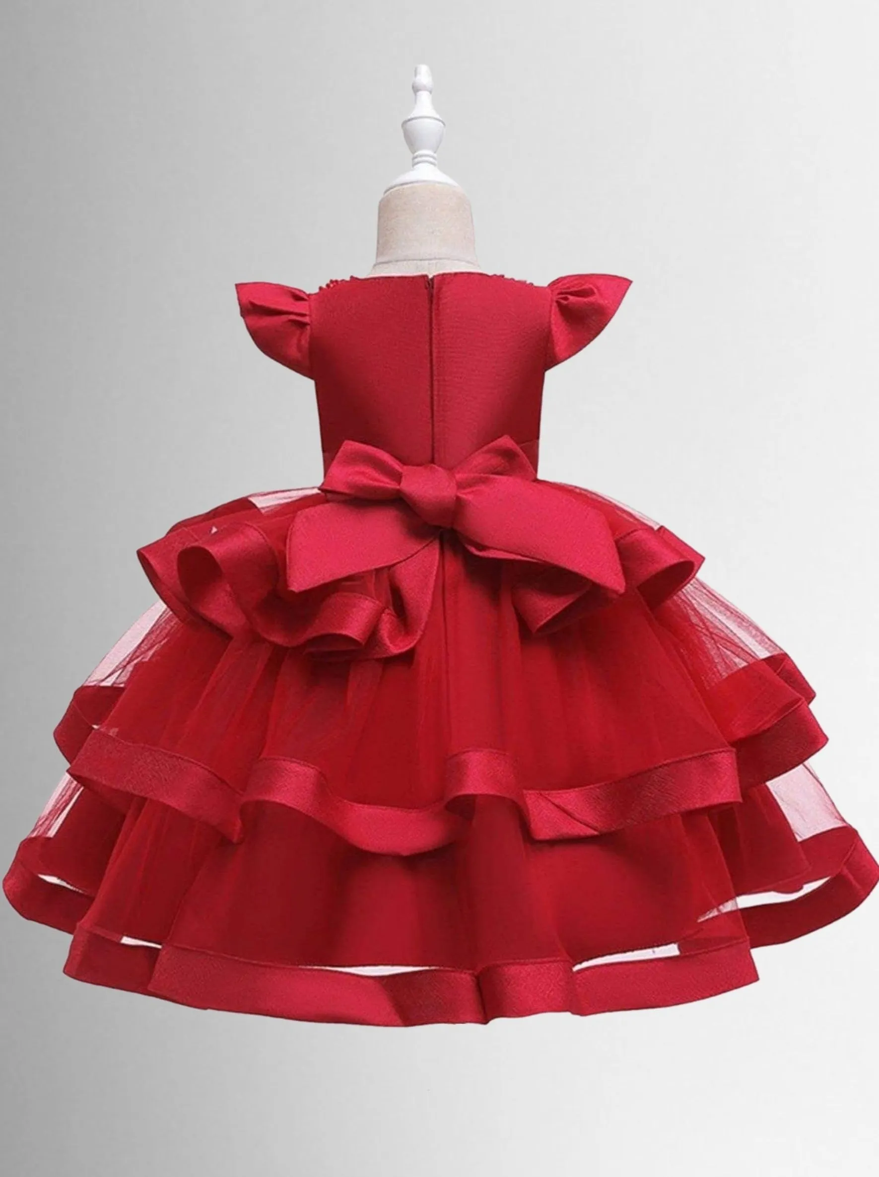 Little Royalty Cap Sleeve Tiered Princess Dress