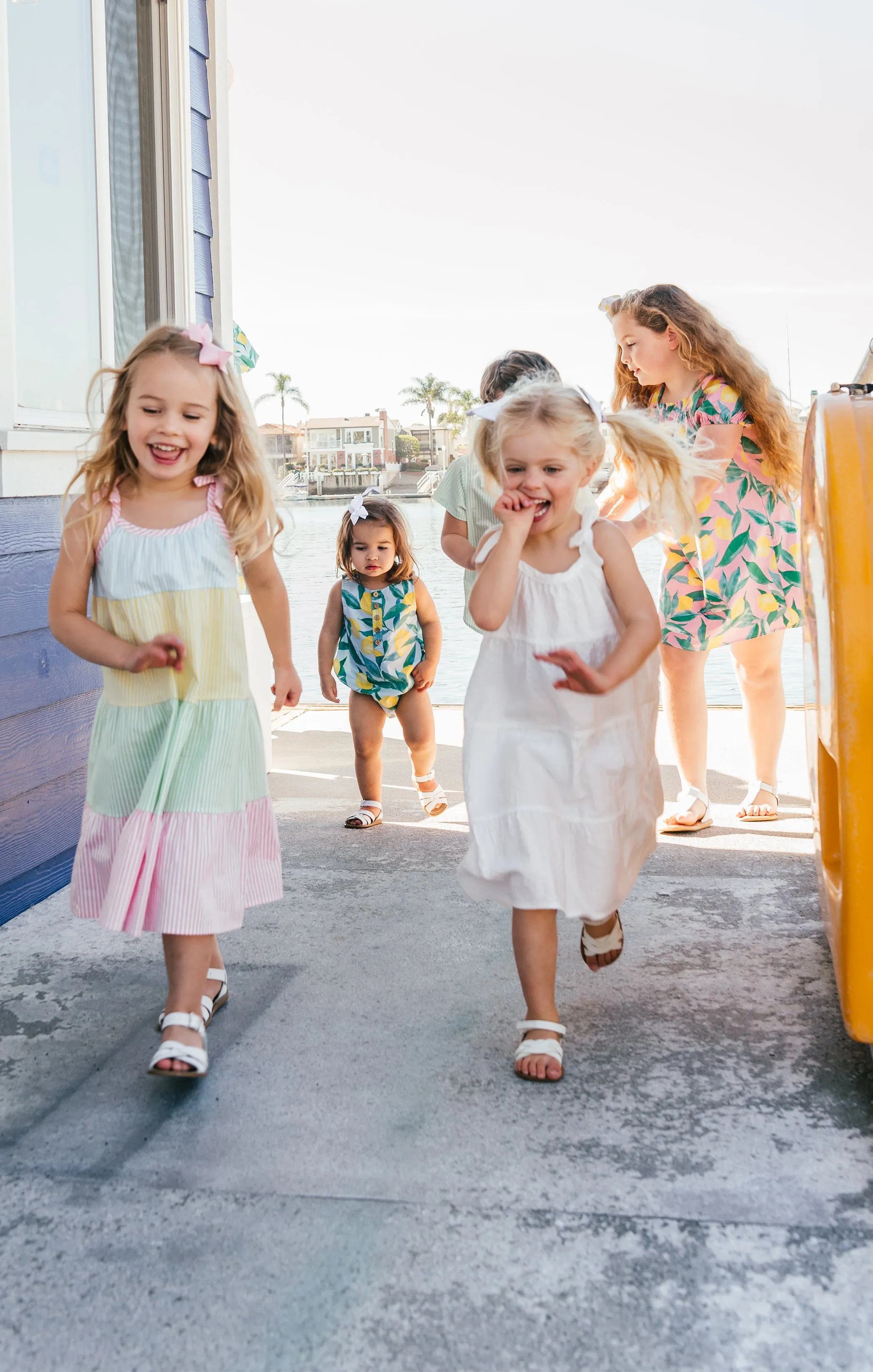 Little Sabrina Dress ~ Mixed Easter Stripe