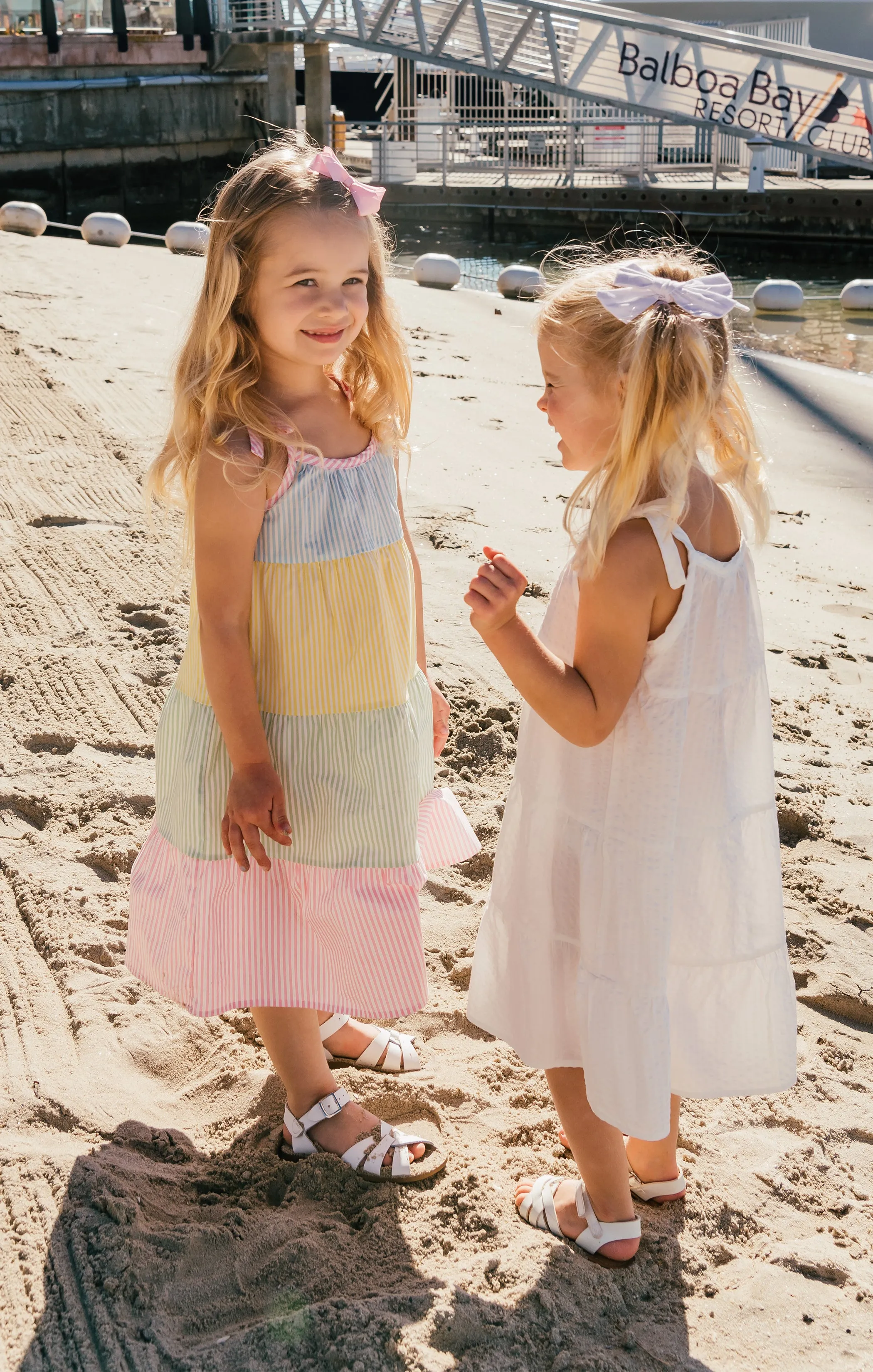 Little Sabrina Dress ~ Mixed Easter Stripe