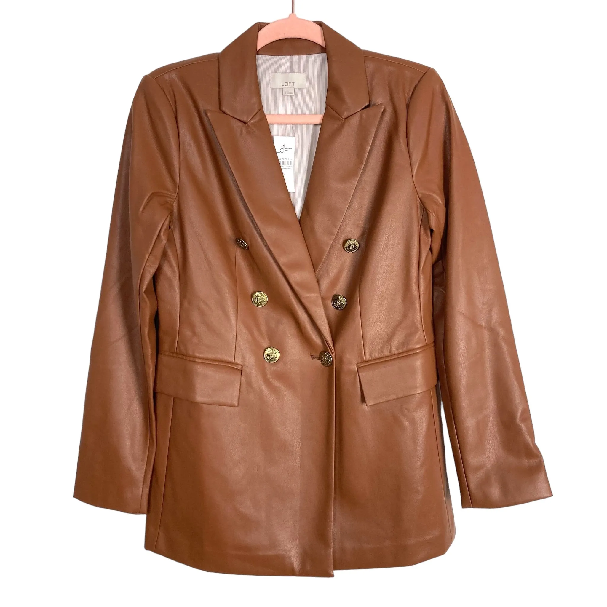 LOFT Brown Faux Leather Jacket NWT- Size 0 (sold out online)