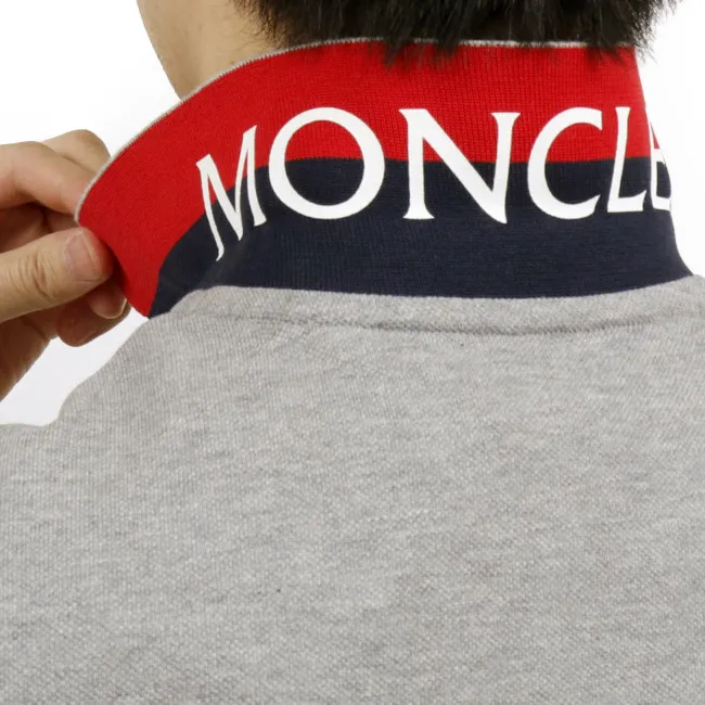 MONCLER  |Cotton Short Sleeves Logos on the Sleeves Logo Polos