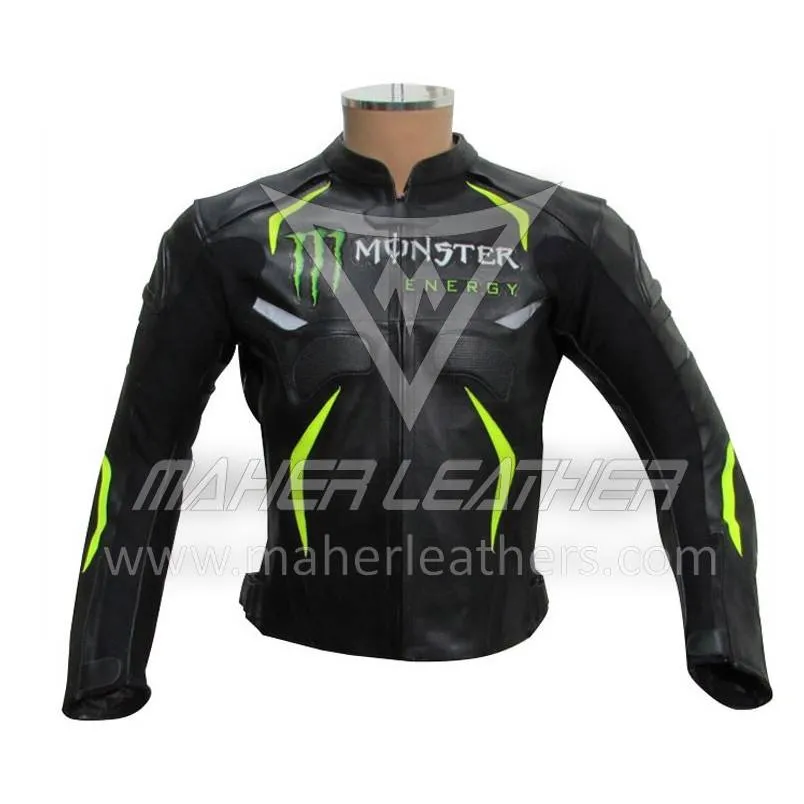 Monster energy Yamaha leather motorcycle jacket