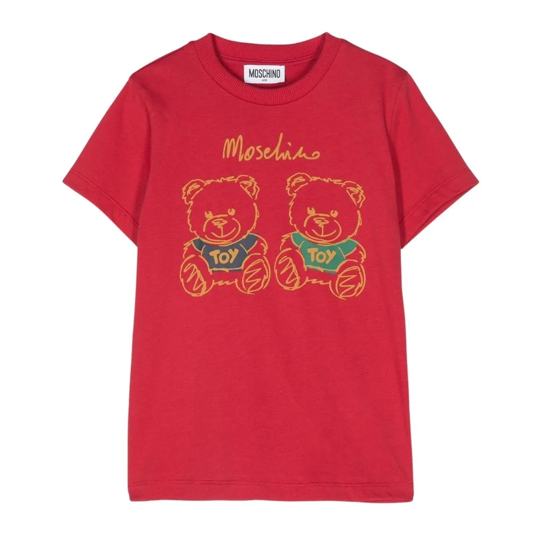 Moschino T-Shirt Twin Bear Red