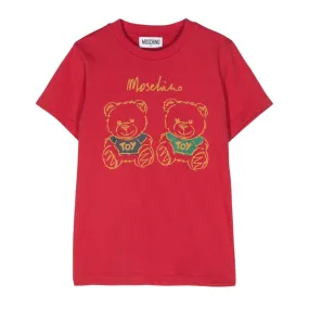 Moschino T-Shirt Twin Bear Red