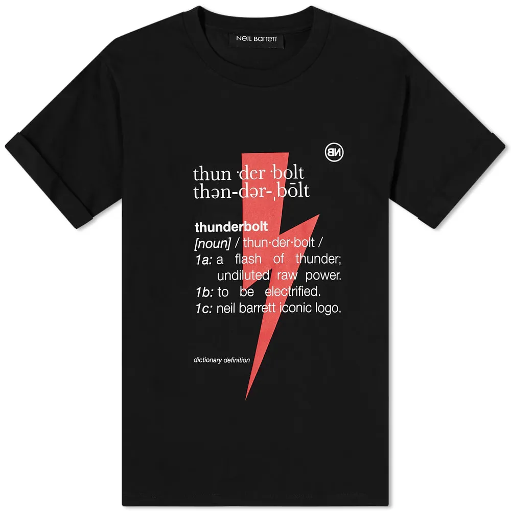 Neil Barrett Thunderbolt Definition T-ShirtBlack, Red & White