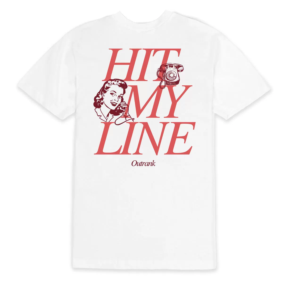 Outrank Hit My Line T-shirt (White/Red)