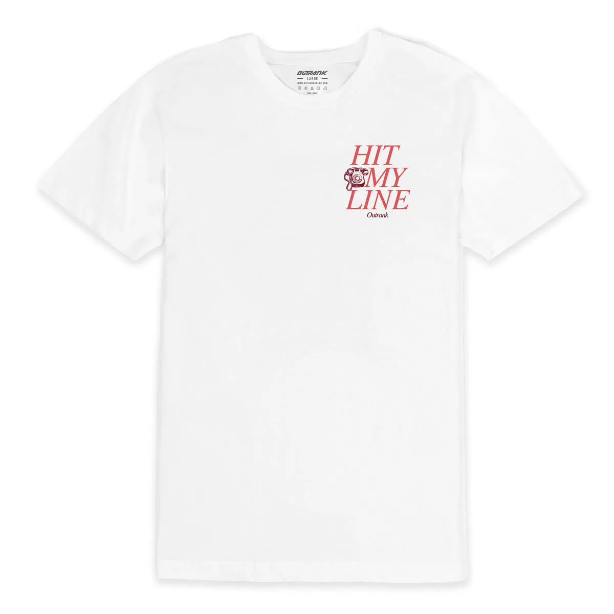 Outrank Hit My Line T-shirt (White/Red)