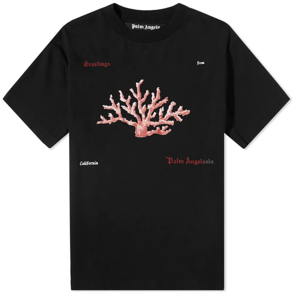 Palm Angels Coral Logo T-ShirtBlack & Red