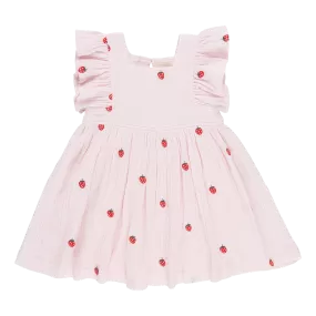 Pink Chicken Girls Elsie Dress - Strawberry Embroidery