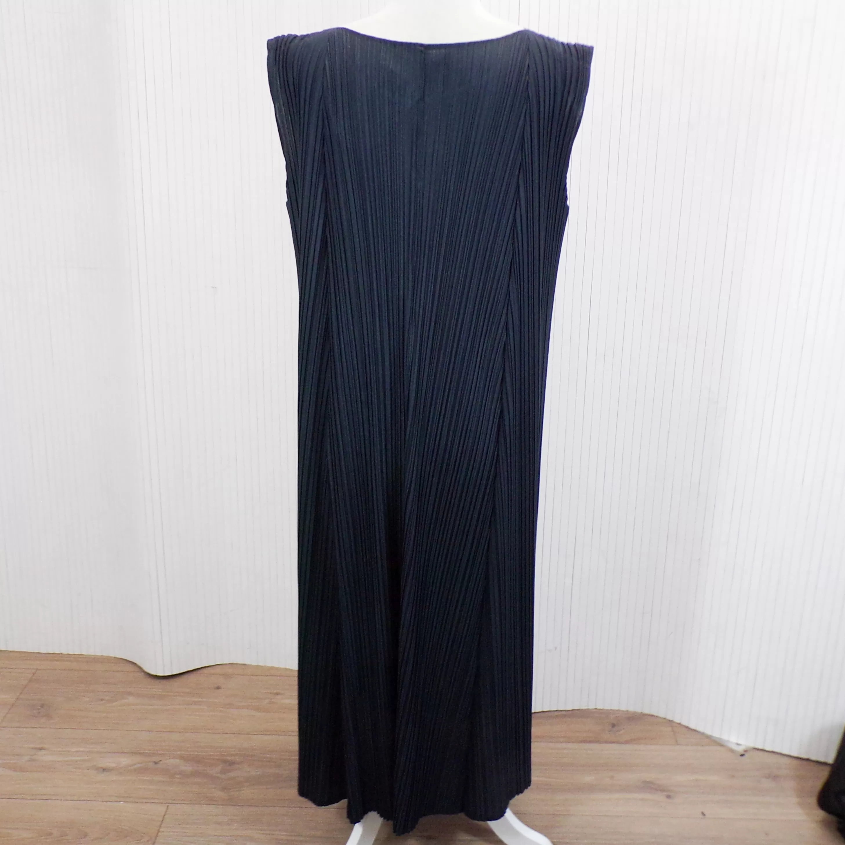 Pleats Please_500 Midnight Plisse Sleeveless Maxi Dress_Sz5 XS/S/M/L/XL