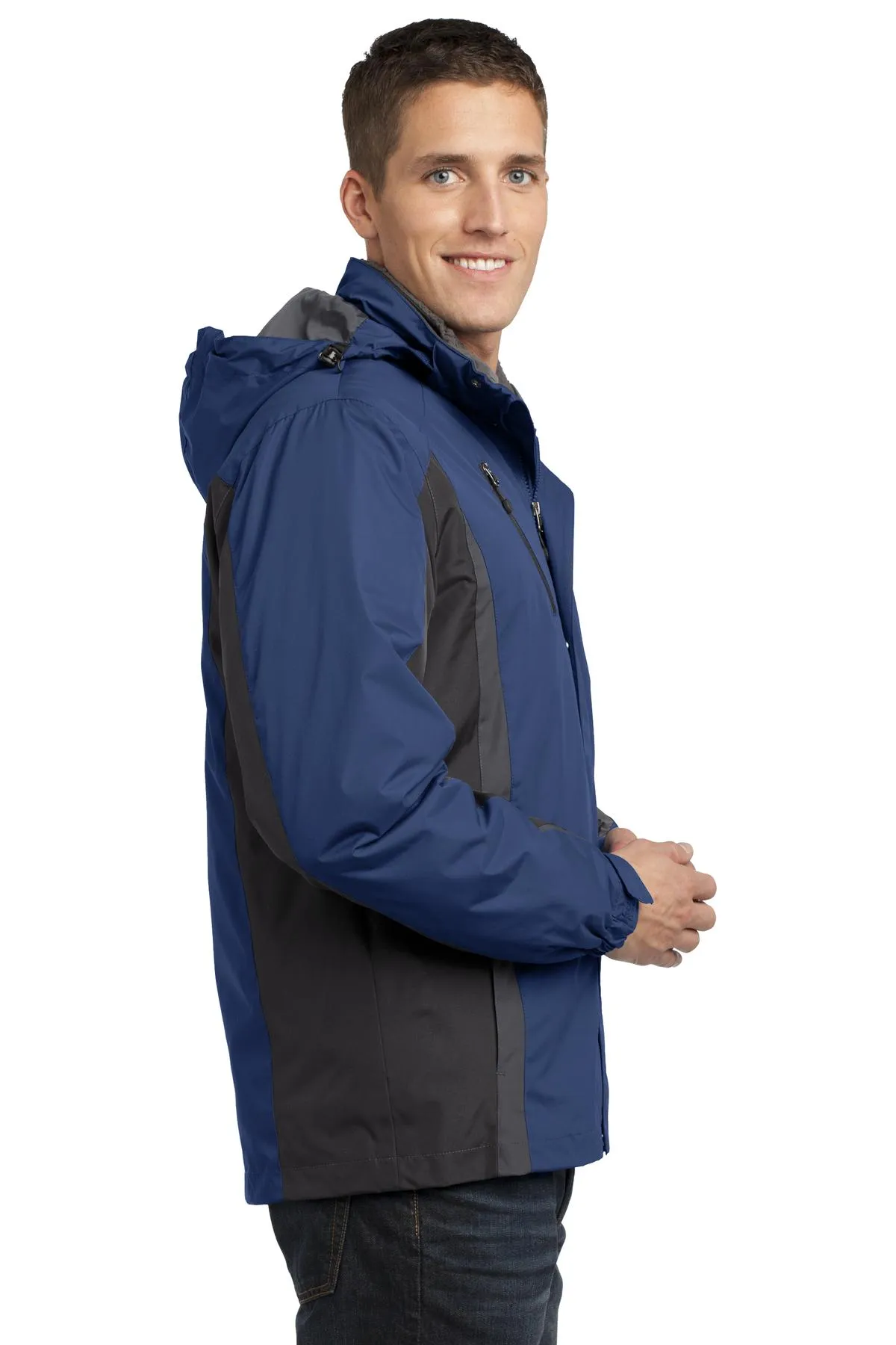 Port Authority Colorblock 3-in-1 Jacket J321 Admiral Blue/ Black/ Magnet Grey