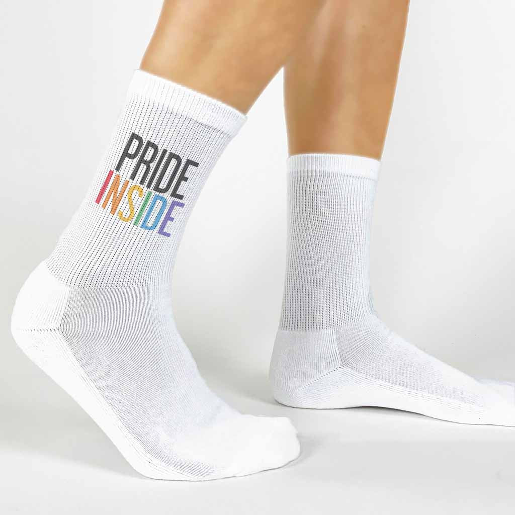 Pride Inside Cotton Crew Socks for the LGBTQ Community