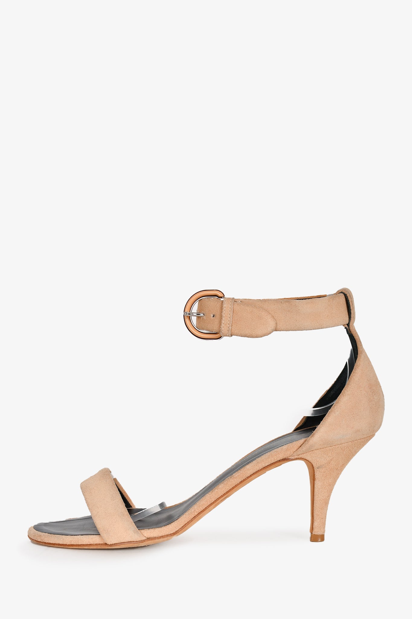 Proenza Schouler Beige Suede Open Toe Ankle Strap Heels Size 37