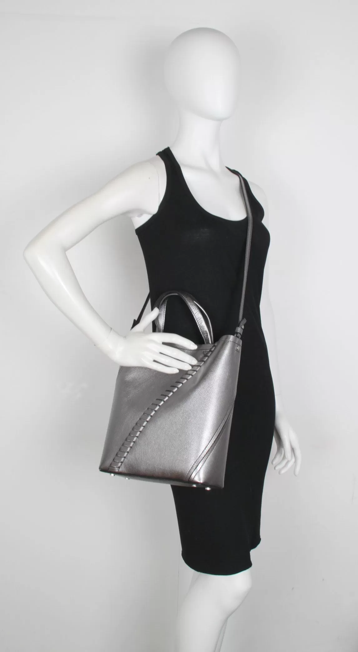 PS Hex Tote Metal, Dark Silver