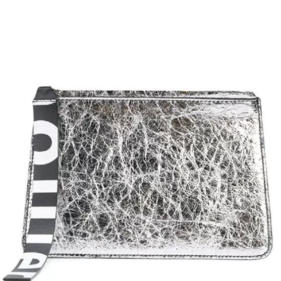 PS Medium Pouch, Metallic Paper, Silver